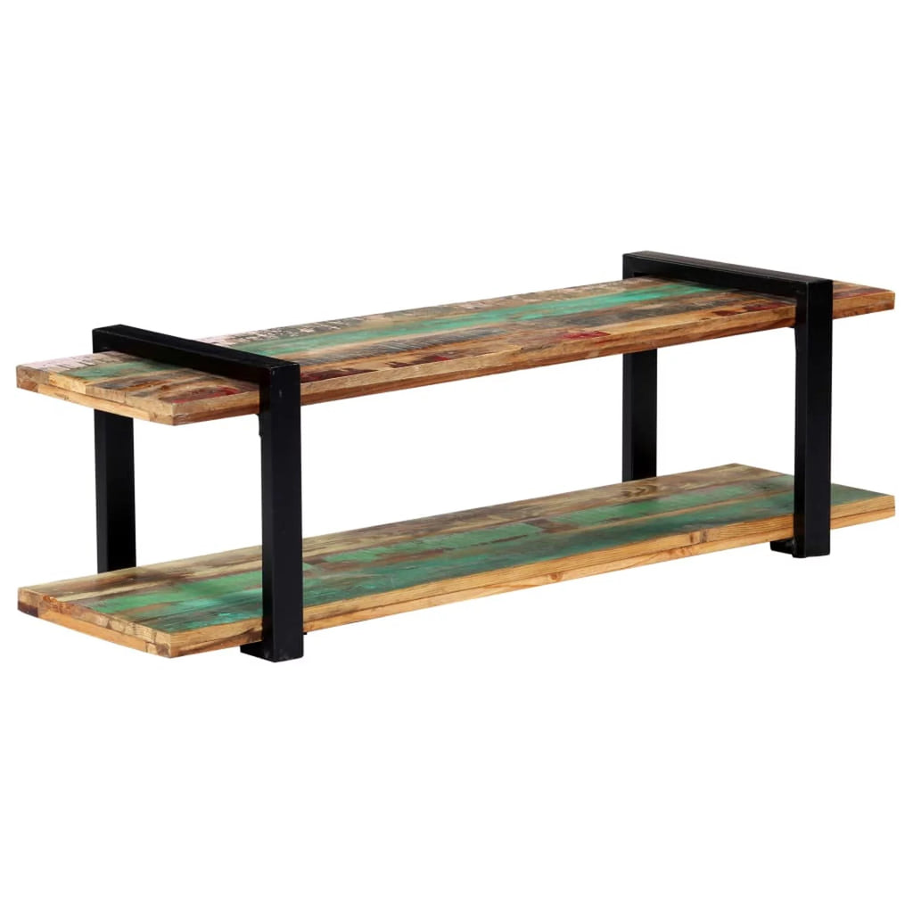 Reclaimed Wood TV Stand with Bottom Shelf C42620