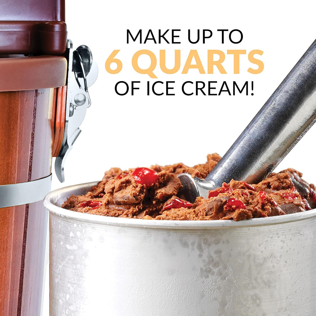 Dark Wood 6 Quart Electric Ice Cream Maker X7017