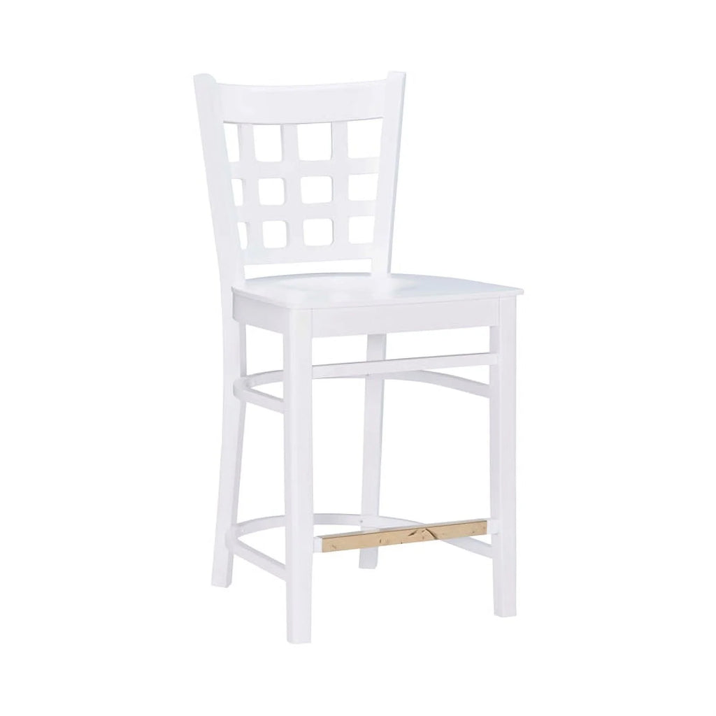 White Beech Wood Set of Two Counter Stools O91927