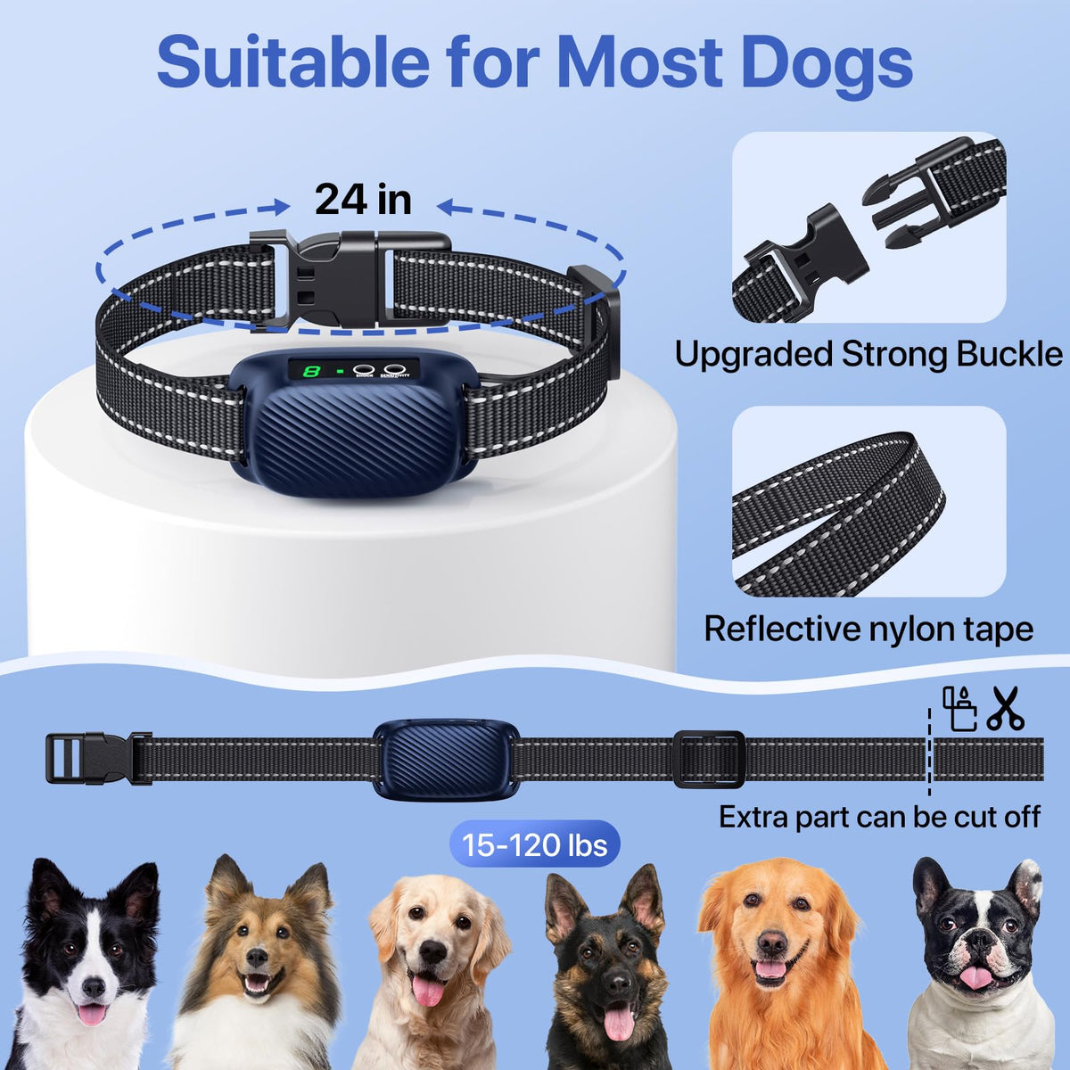 Automatic Waterproof Rechargeable Dog Bark Collar U80813