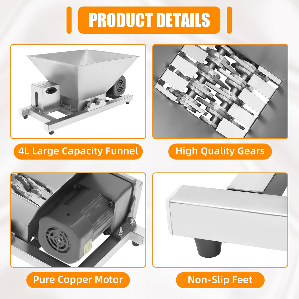4L Stainless Steel Electric Fruit Crusher L1617