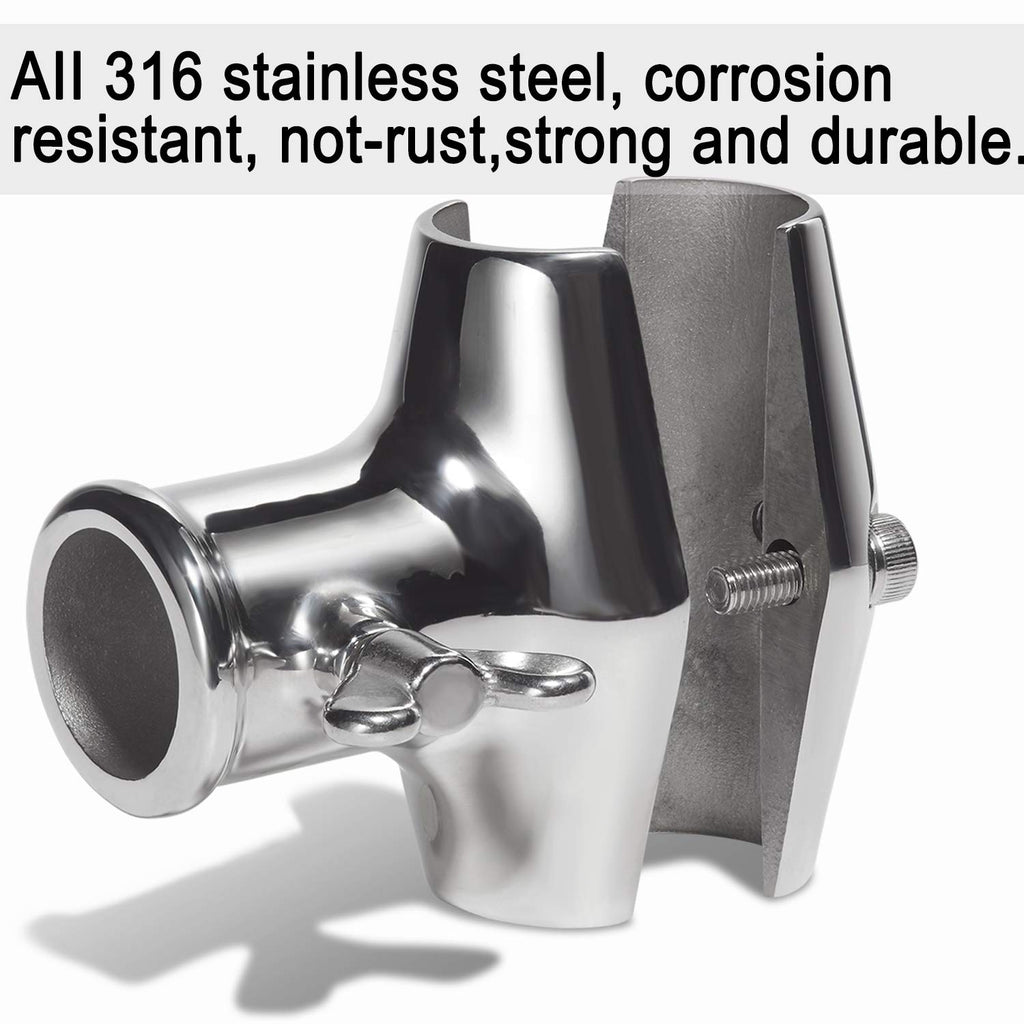 Rail Mount 316 Stainless Steel Flag Pole Holder B72777