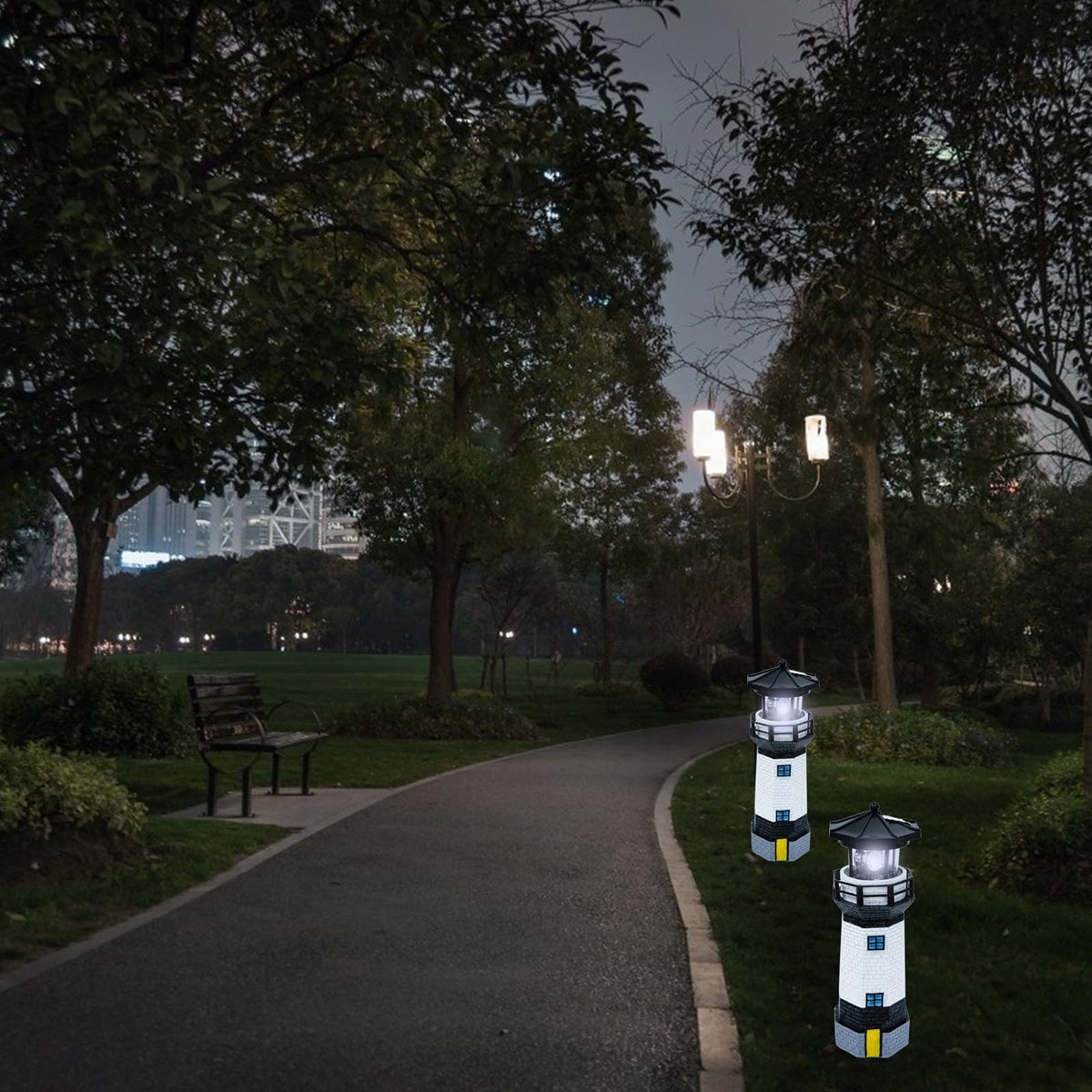 Solar Powered Lighthouse Resin LED Light P264
