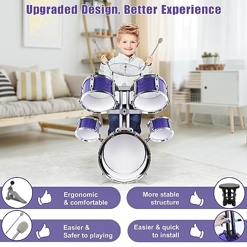 Kids Jazz Drum Set with Stool S317778