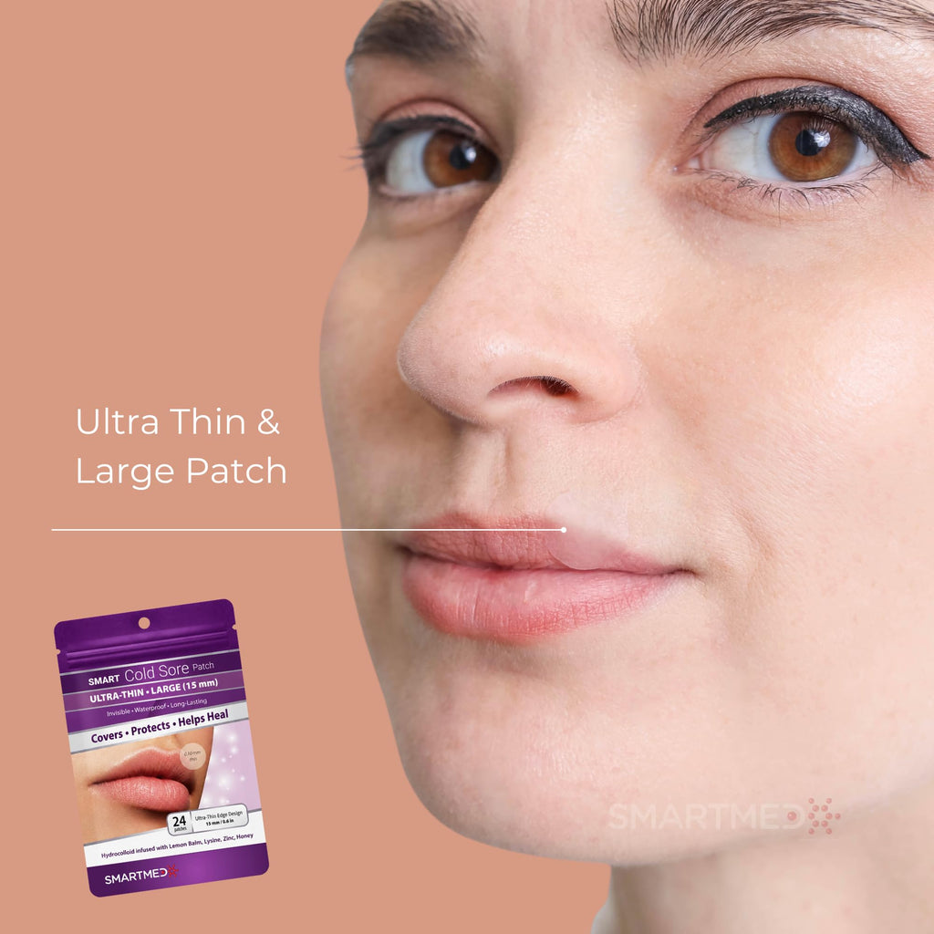 15 mm Hydrocolloid Cold Sore Patches with Lysine, Honey, Zinc & Lemon Balm, 24 Count R591722