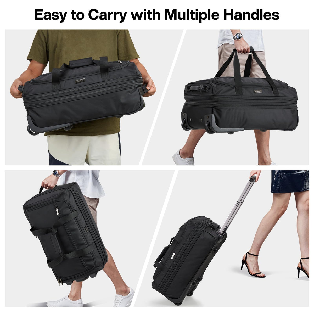 Expandable Carry On Luggage with Wheels Foldable Duffle Bag C1807