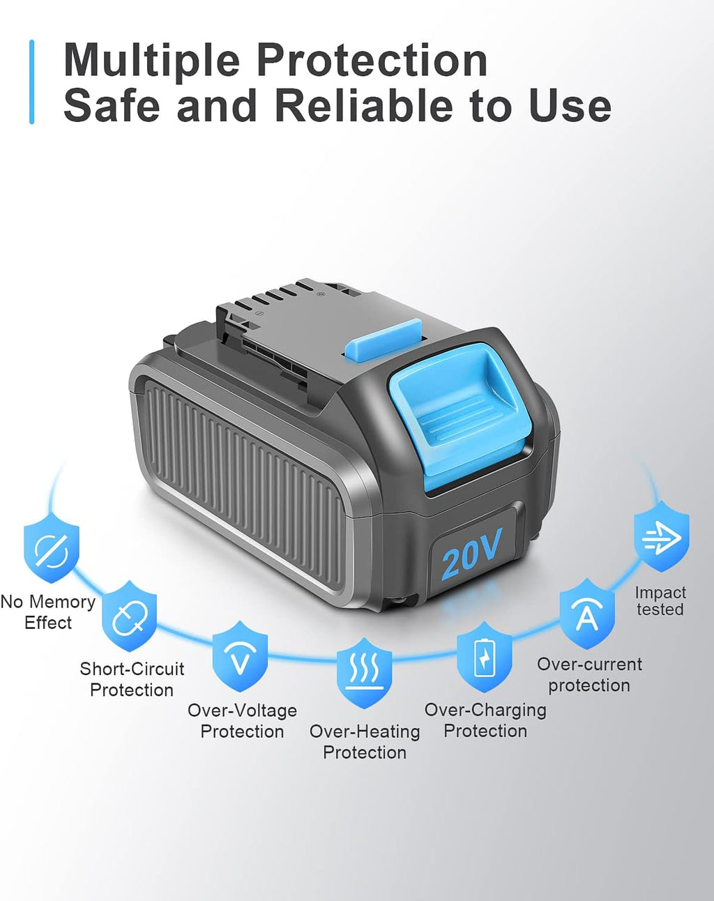 4 Pack 6.0Ah 20V Battery Replacement for Dewalt 20V Max XR Power Tools F4725