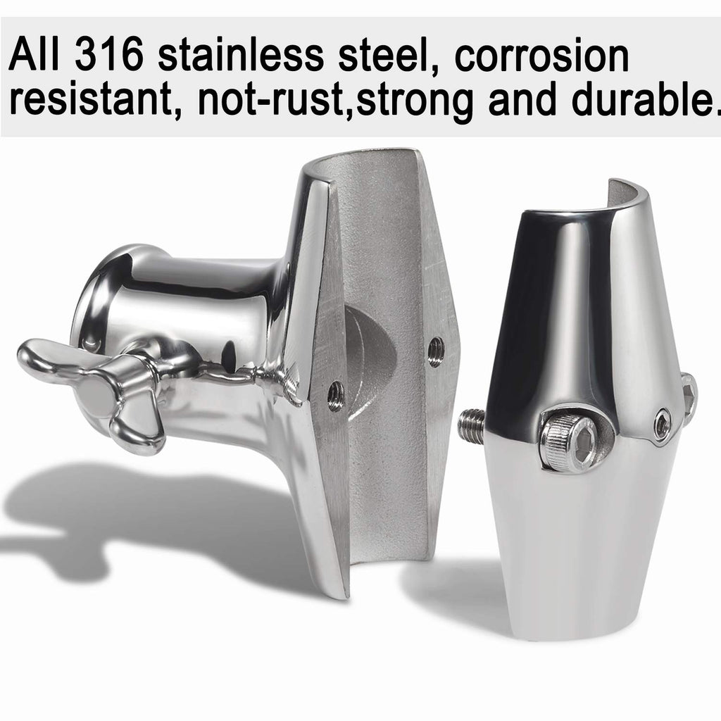Rail Mount 316 Stainless Steel Flag Pole Holder B72777