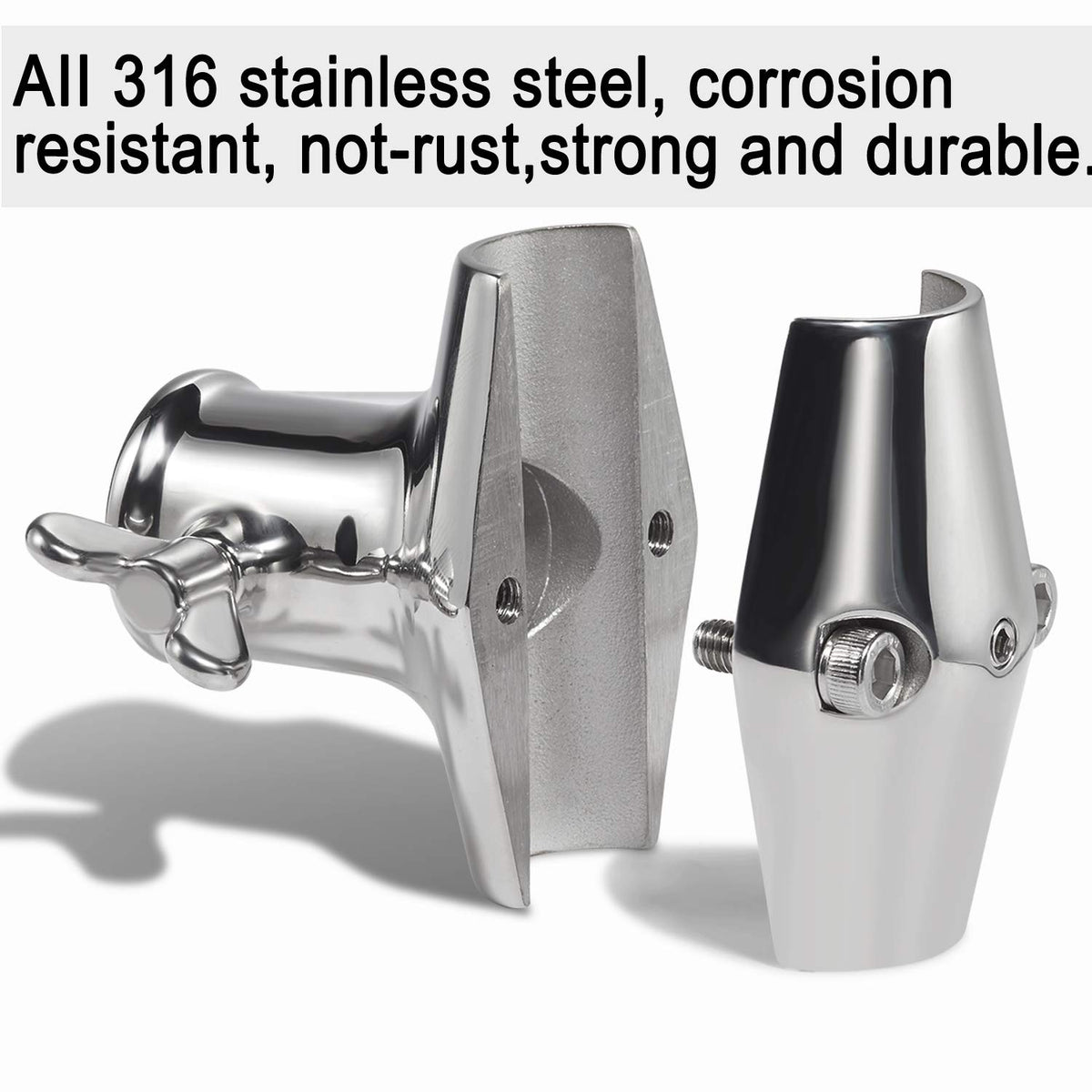 Rail Mount 316 Stainless Steel Flag Pole Holder B72777