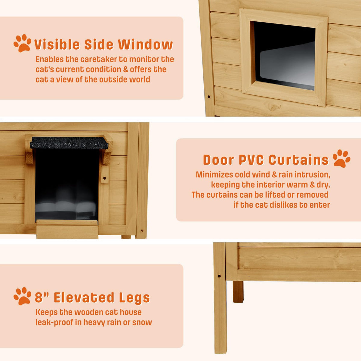 Large Insulated Weatherproof Outdoor Cat House Y192399