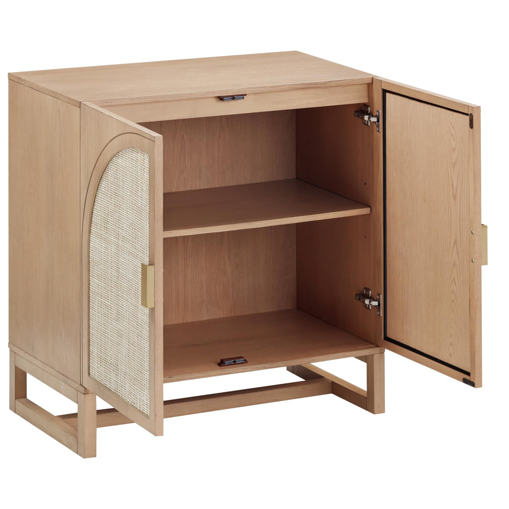 Mid-Century Modern Wood Storage Cabinet with Doors Z868