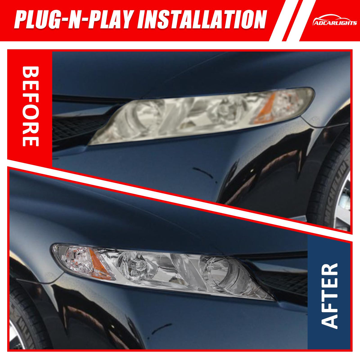 2006-2011 Honda Civic Halogen Headlight U877707