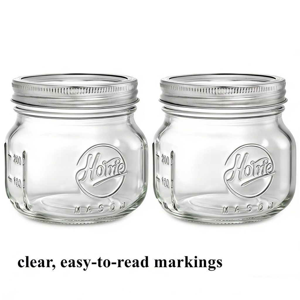 12 Pack 16Oz Wide Mouth Glass Mason Jars with Airtight Lids R200800