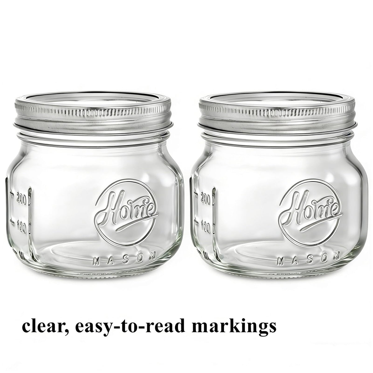 12 Pack 16Oz Wide Mouth Glass Mason Jars with Airtight Lids R200800