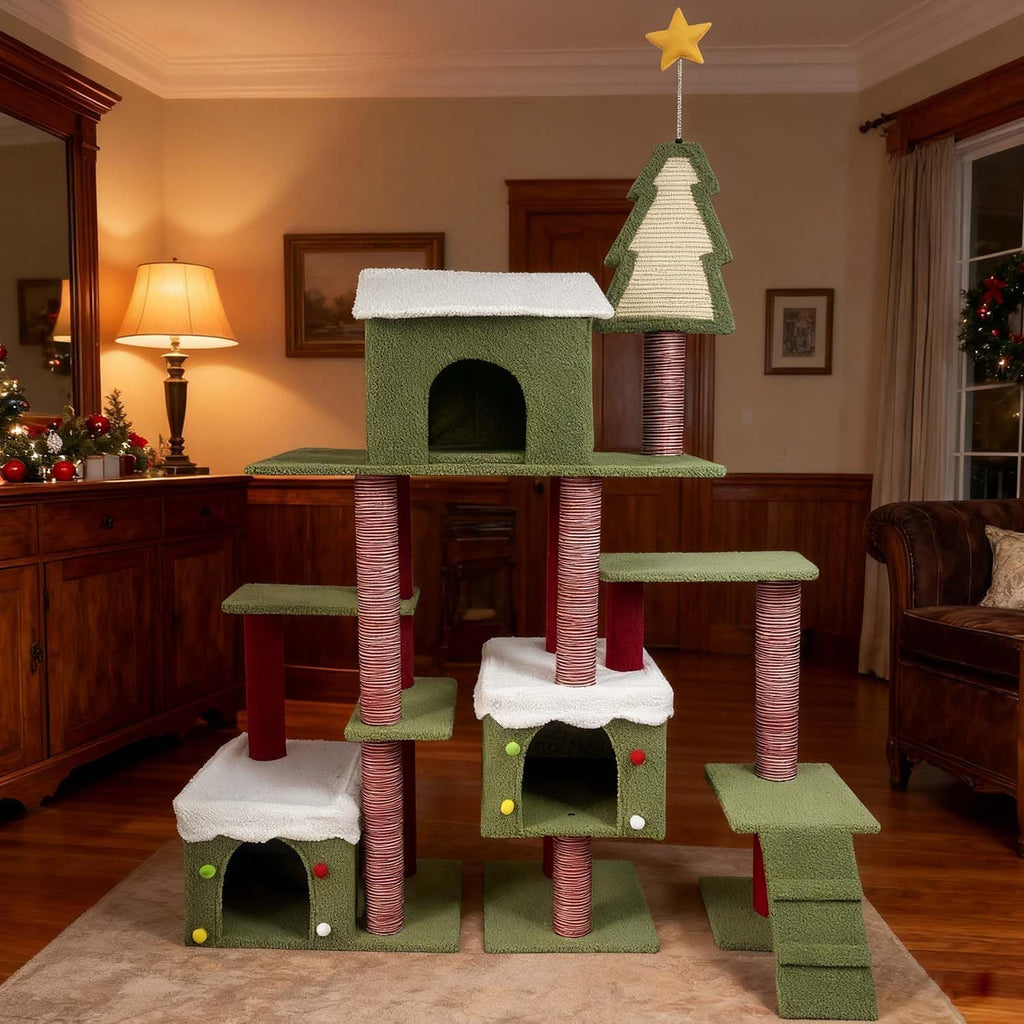 70.8" Cat Tree Tower with Scratching Post & Ladder S682