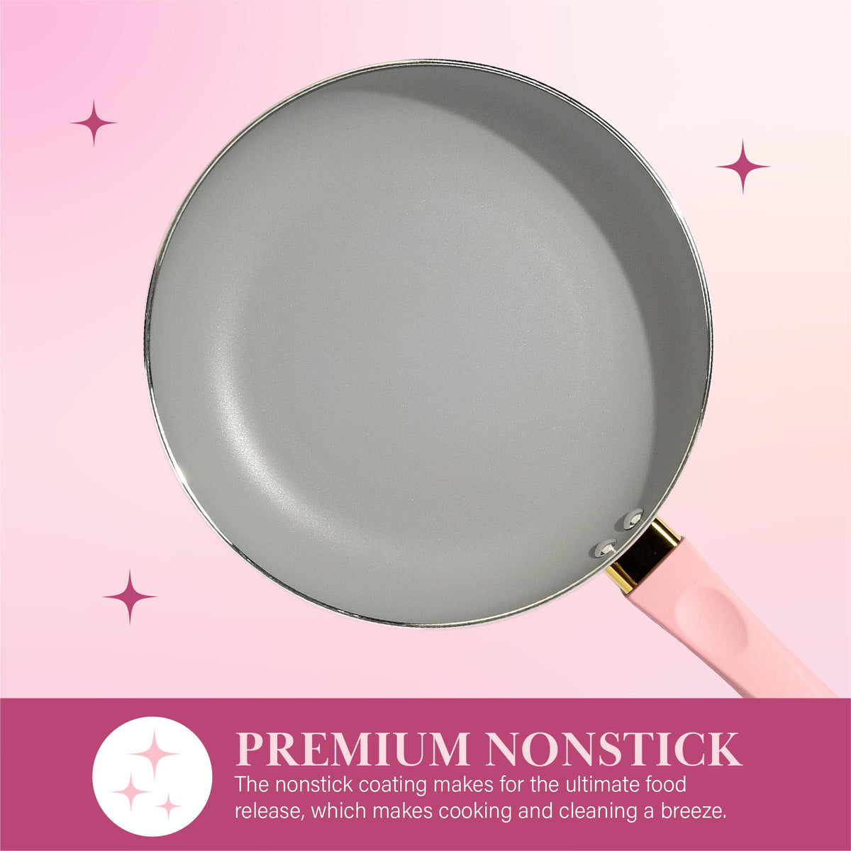 12 Piece Pink Nonstick Cookware Set F84090