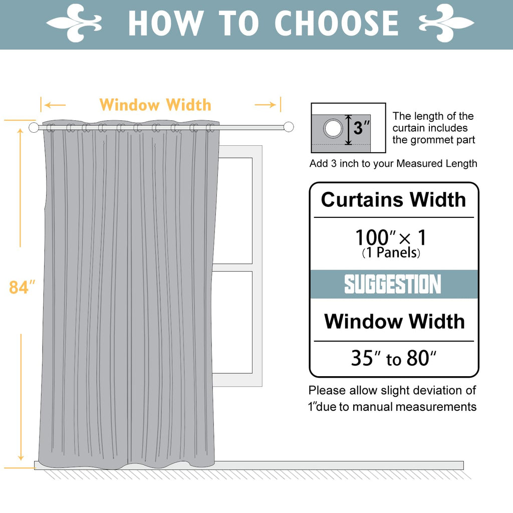 84 Inches Long Sliding Door Curtains B684