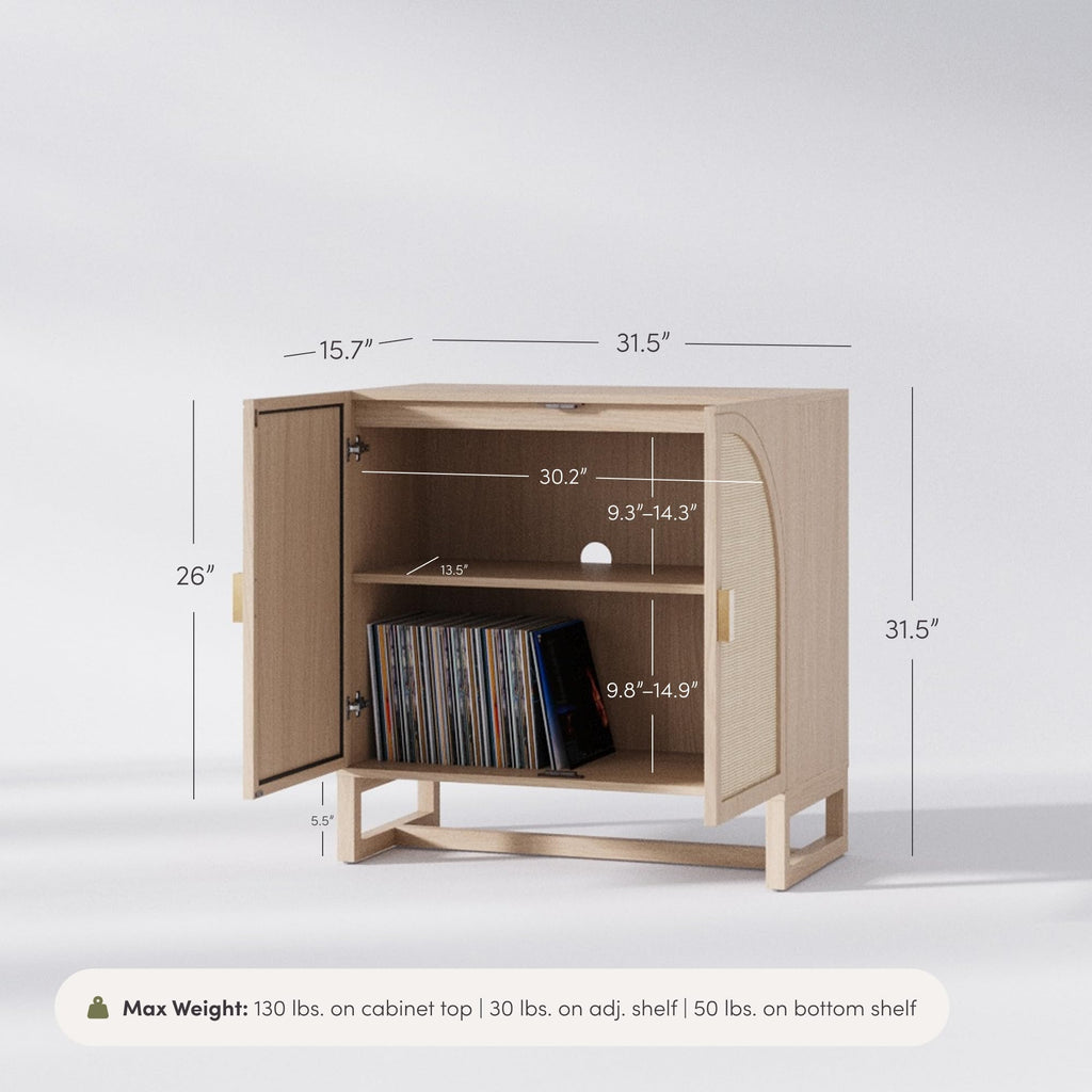 Mid-Century Modern Wood Storage Cabinet with Doors Z868