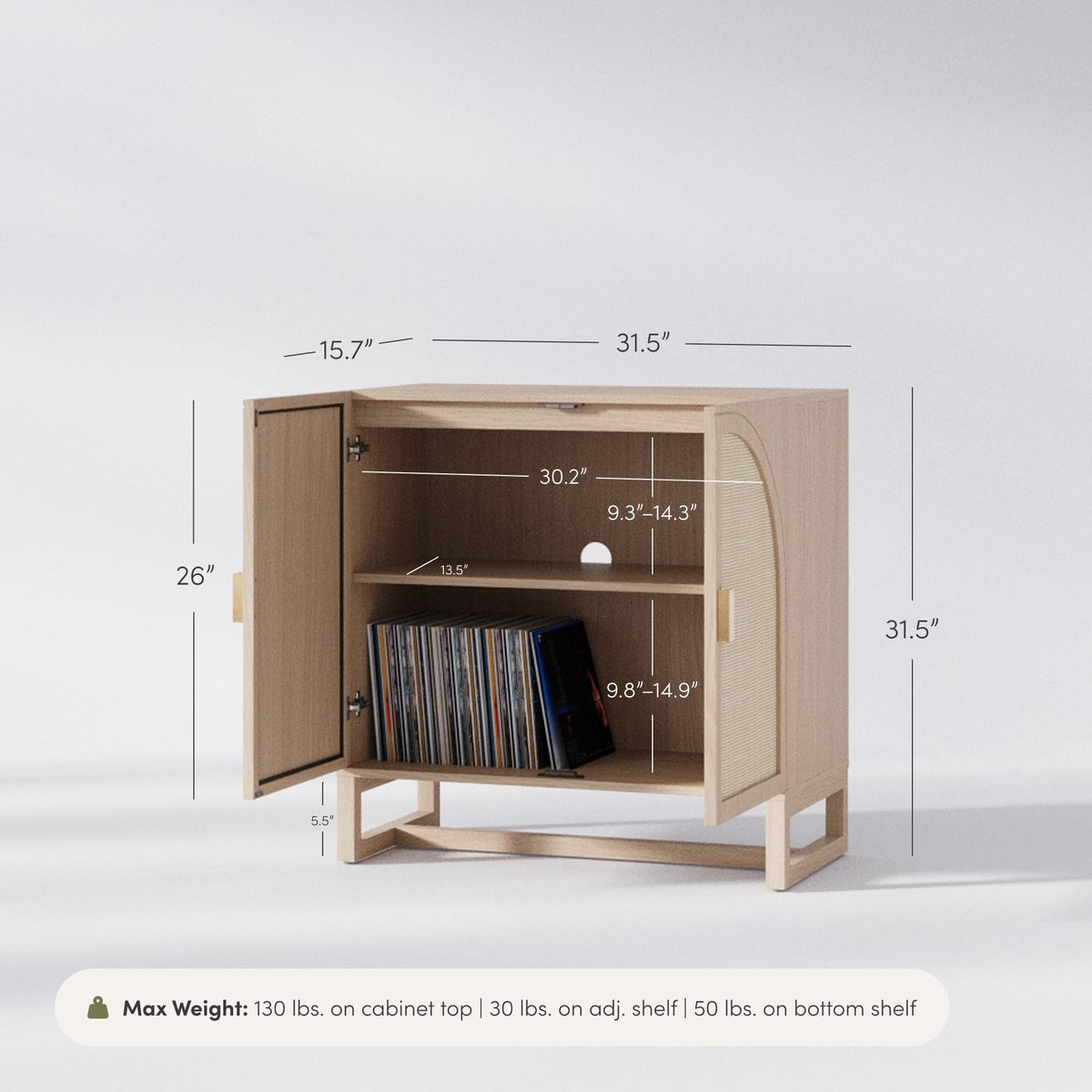 Mid-Century Modern Wood Storage Cabinet with Doors Z868