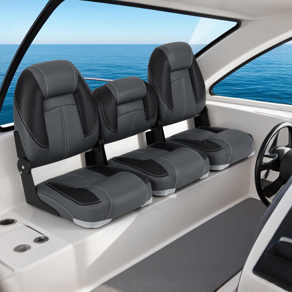 3-Pack Folding Boat Seats with 28D Sponge Padding W78184