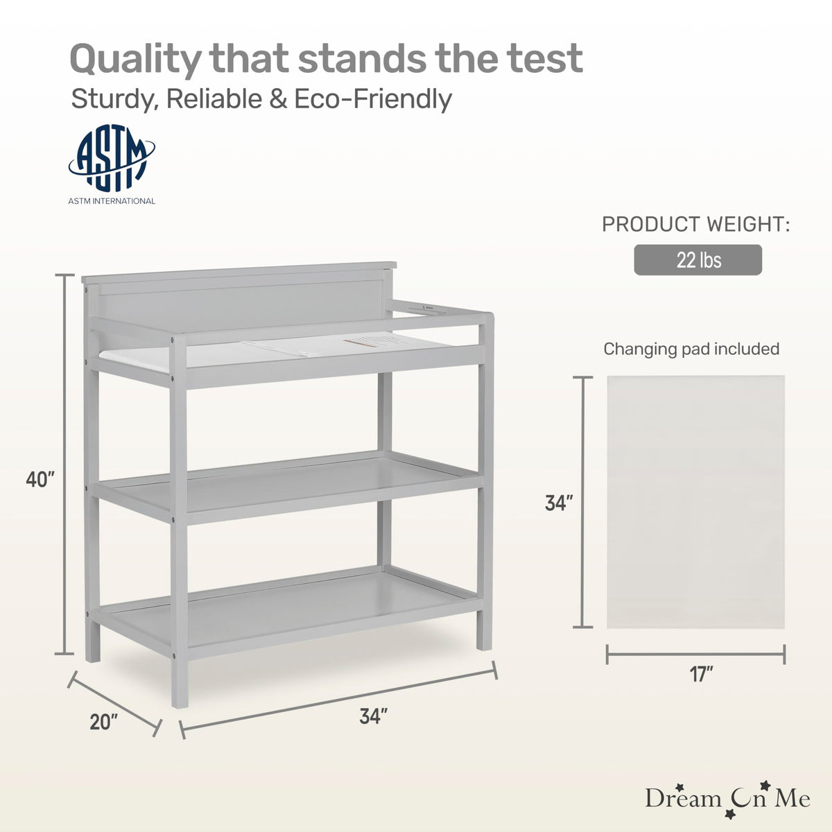 Universal Changing Table 34x20x40 Inch R6126