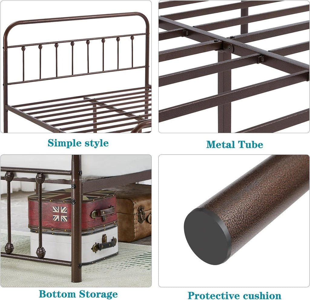 Full Size Metal Bed Frame with Headboard and Footboard C8315