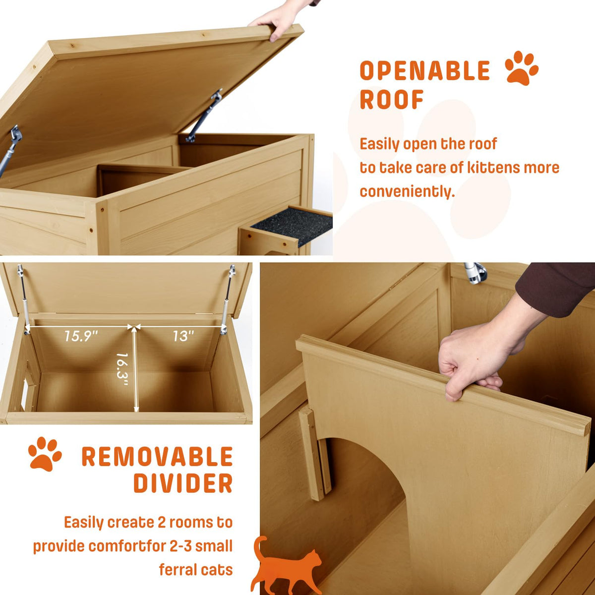 Large Insulated Weatherproof Outdoor Cat House Y192399