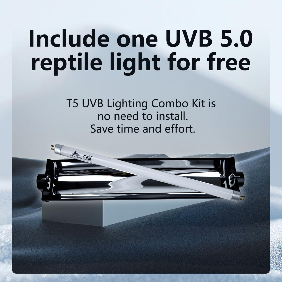 8W T5 UVB Lighting Combo Kit with Desert 5.0 Bulbs L96701