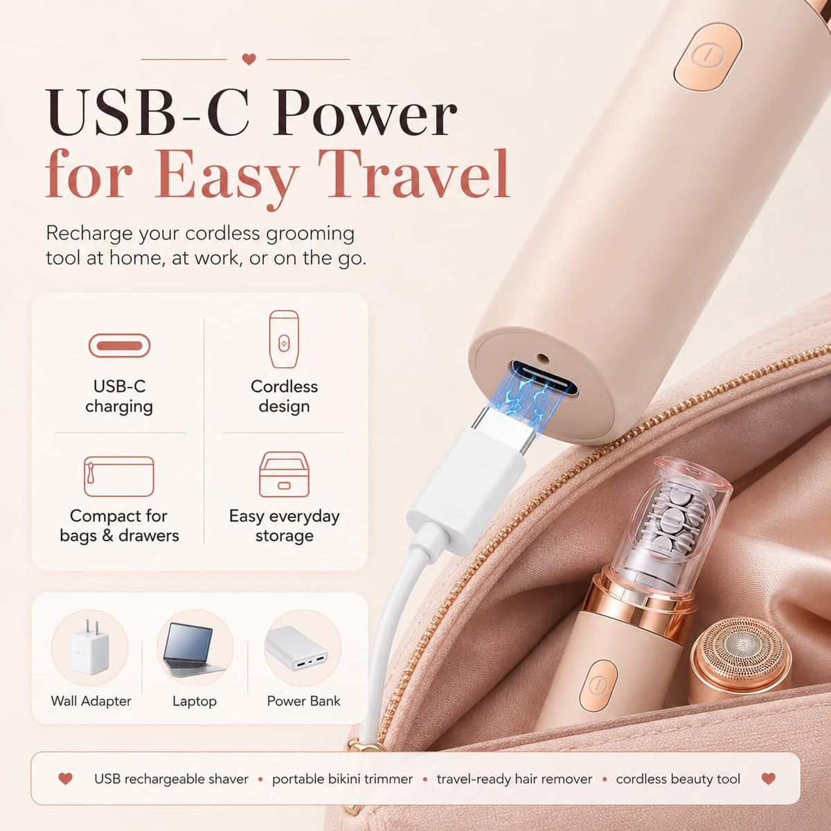 2-in-1 Facial Hair Remover with LED Light R738