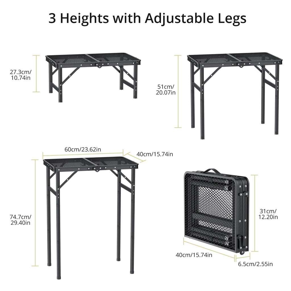 2ft Folding Camping Grill Table Black X906