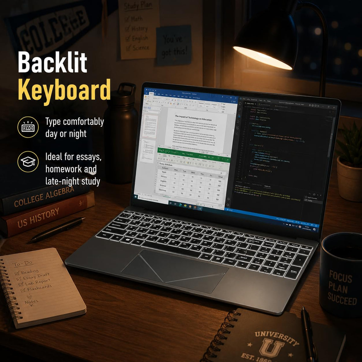 15.6" Core i3 8GB RAM 256GB SSD Laptop Computer Y3106