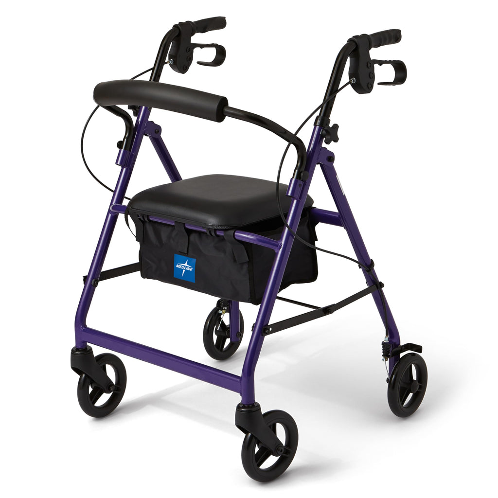 Purple Aluminum Rollator Walker with Seat X73874