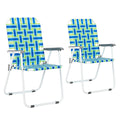 Blue Strip Set of 2 Folding Beach Chairs I2409