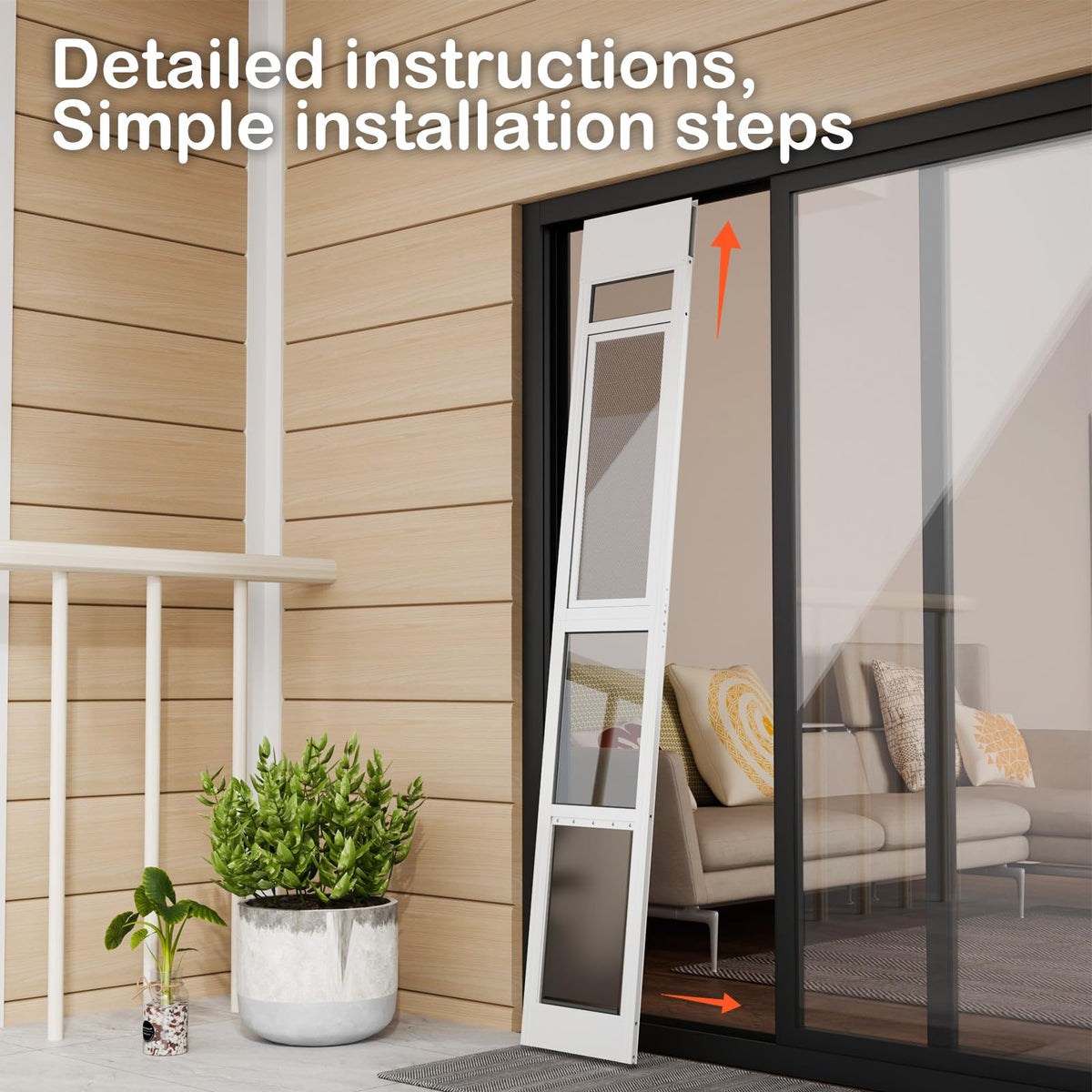 Adjustable Height Sliding Glass Door Dog Door Z3318