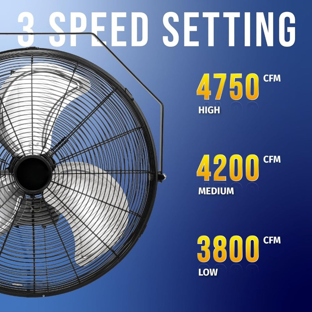 20 Inch 3 Speed Metal Floor Fan H4844
