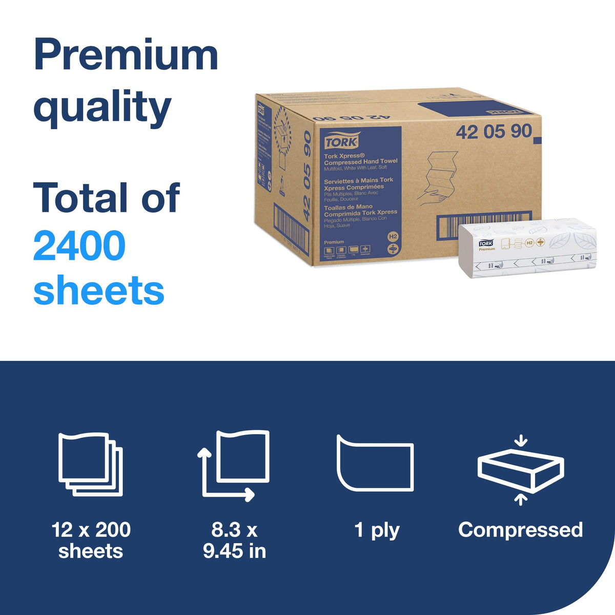 Multifold Hand Towel, 12 x 200 Sheets D60223
