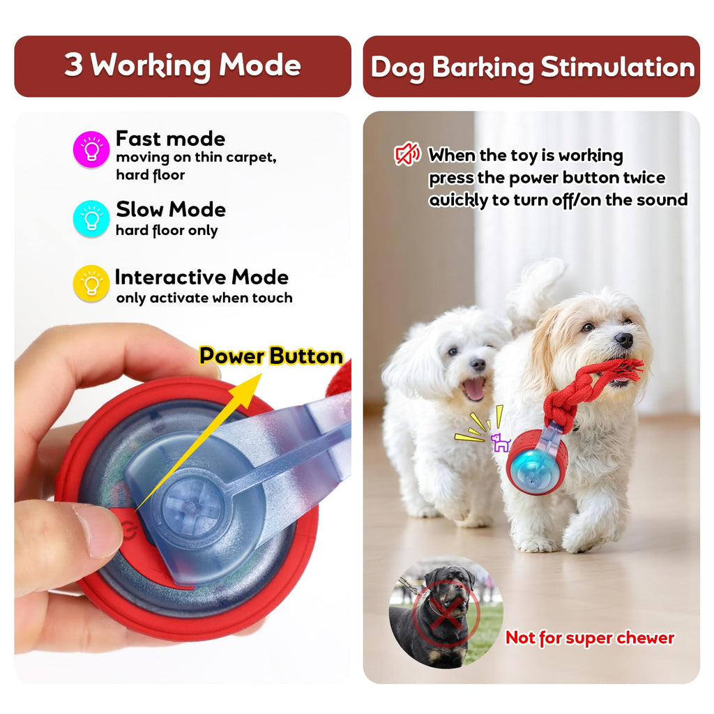 Interactive Rolling Dog Toys with Rope H34499