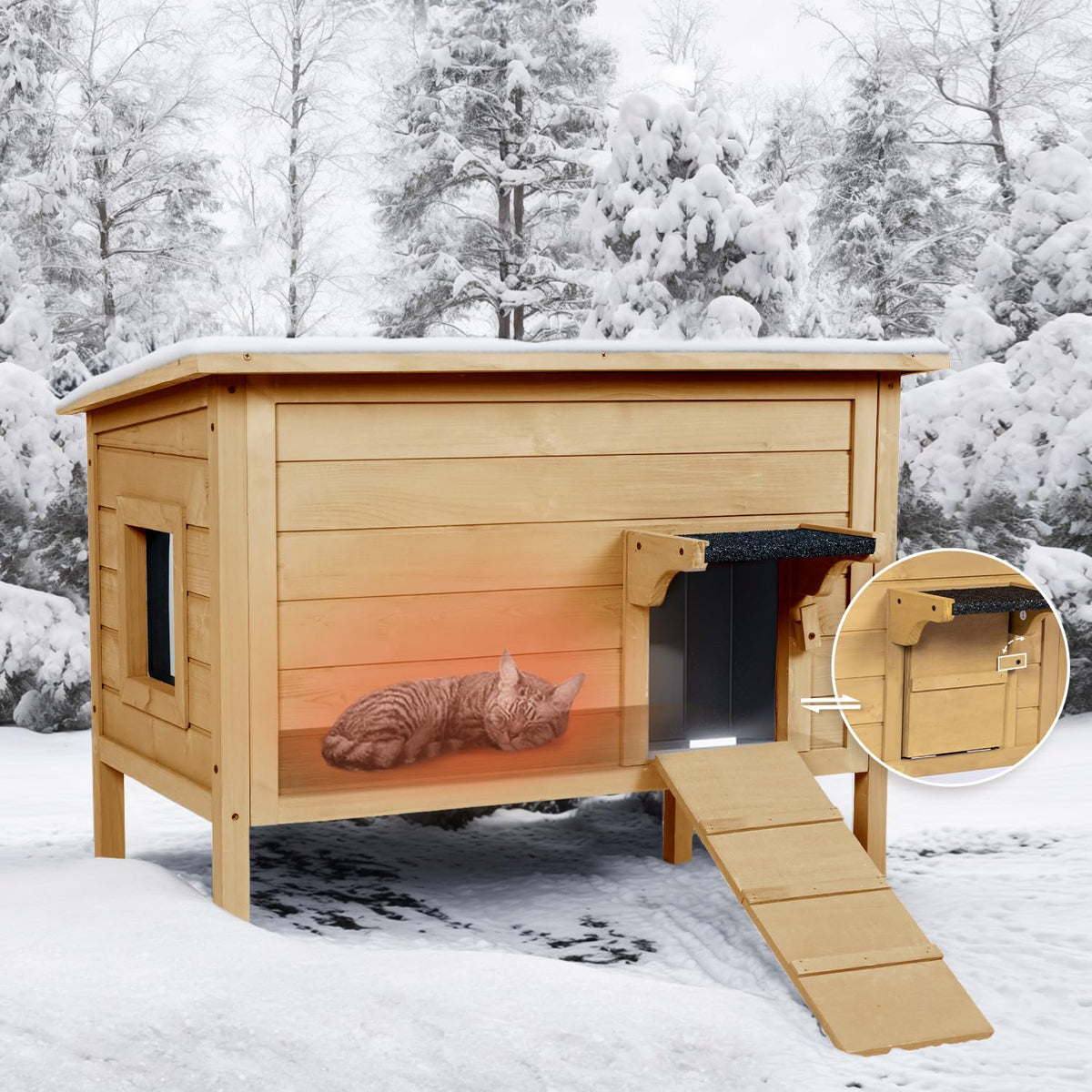 Large Insulated Weatherproof Outdoor Cat House Y192399