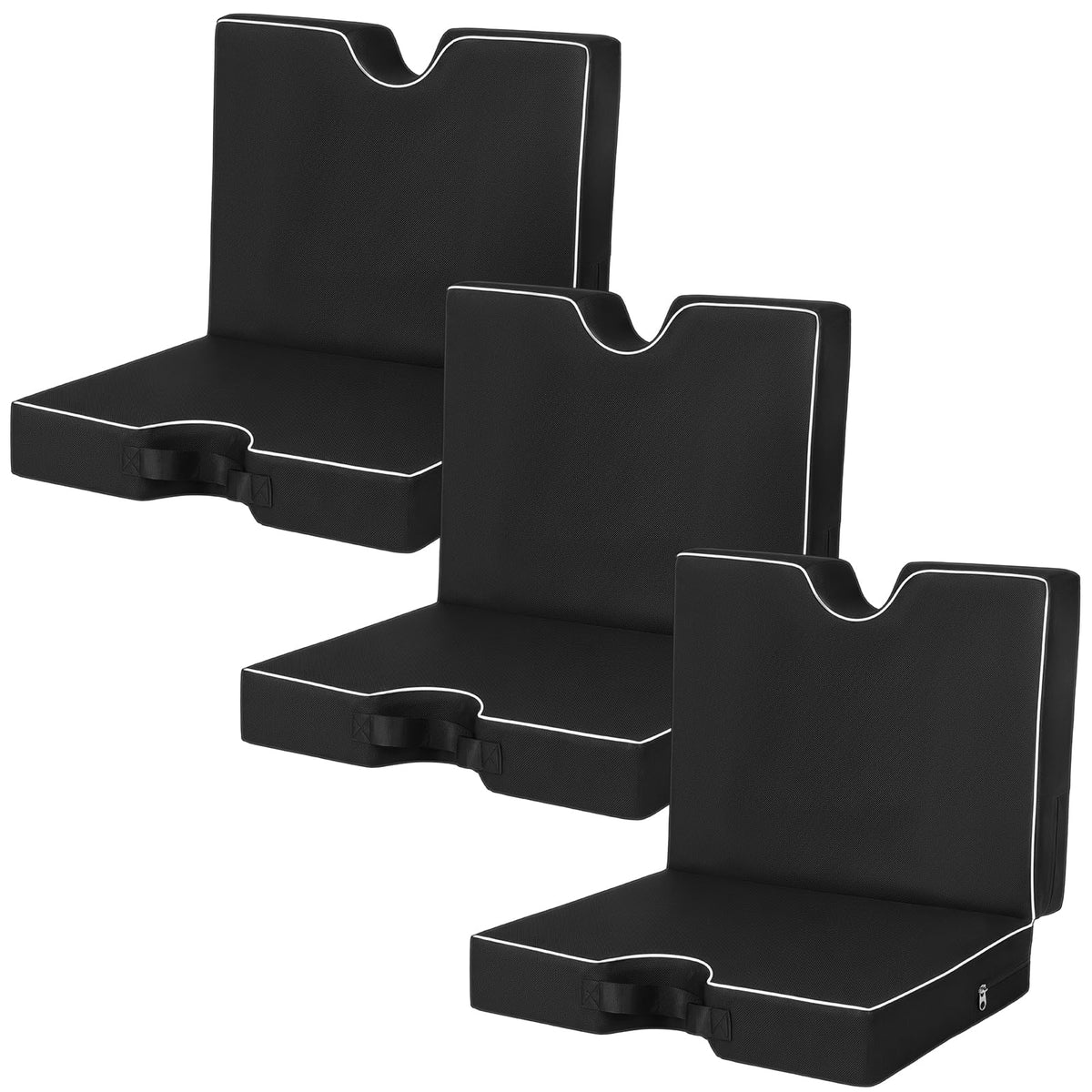 3 Pcs Portable Bleacher Chair Cushions with Handle W991743