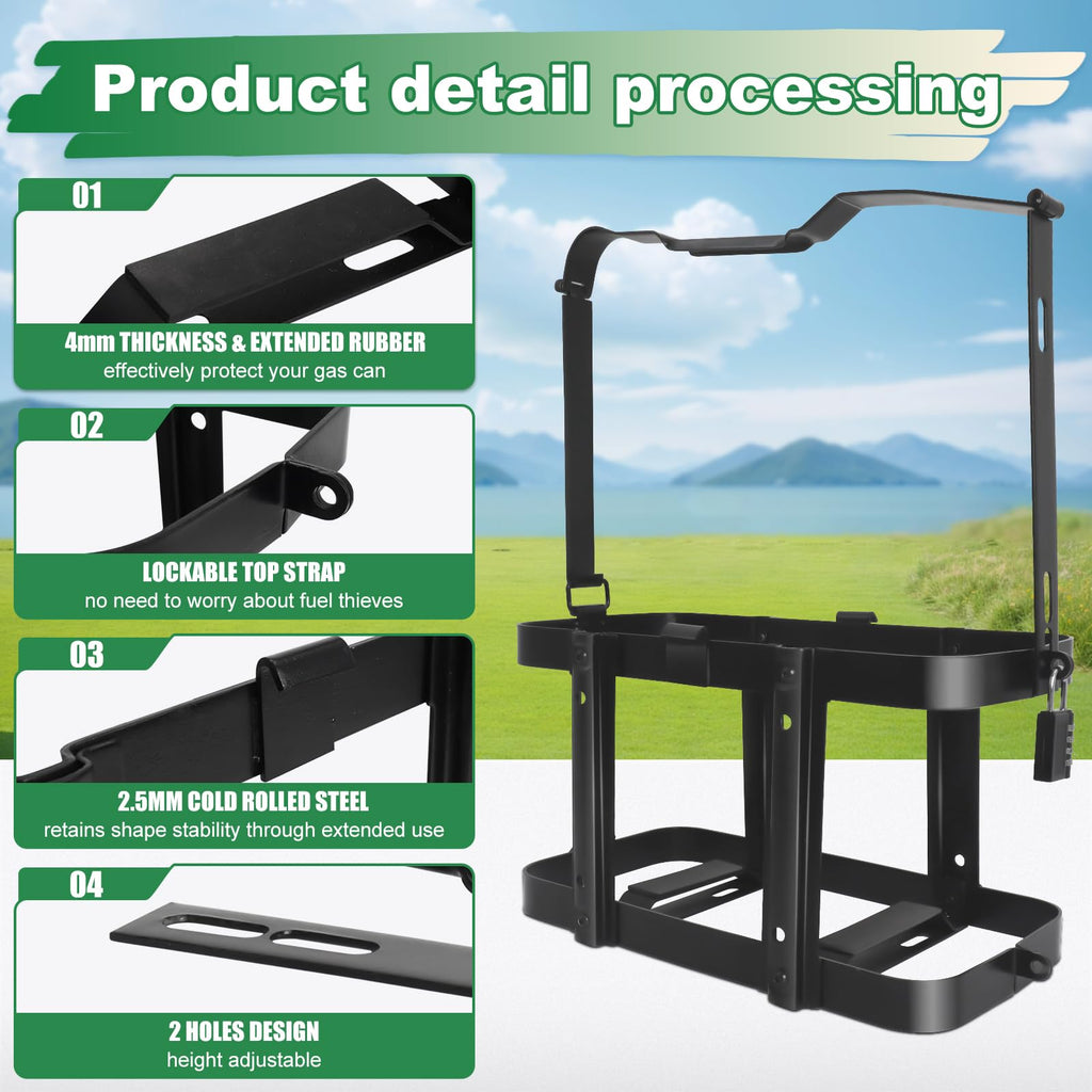 Gas Can Holder Rack with Combination Lock, 5 Gallon M579838