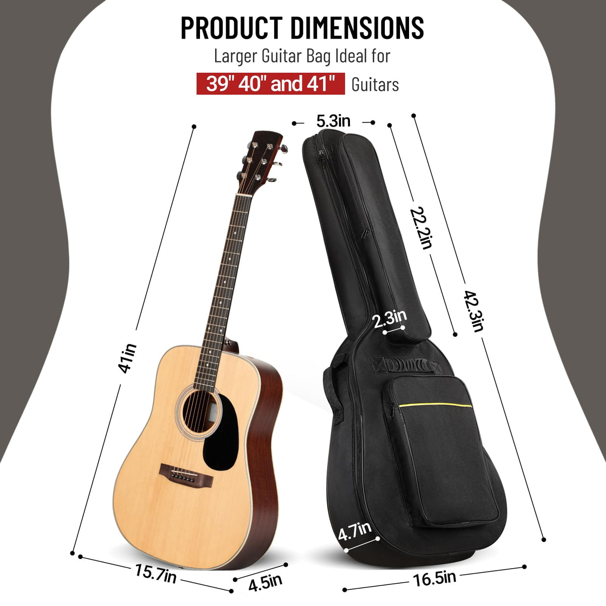 Acoustic Guitar Case Soft Padded Gig Bag 41 in L22509