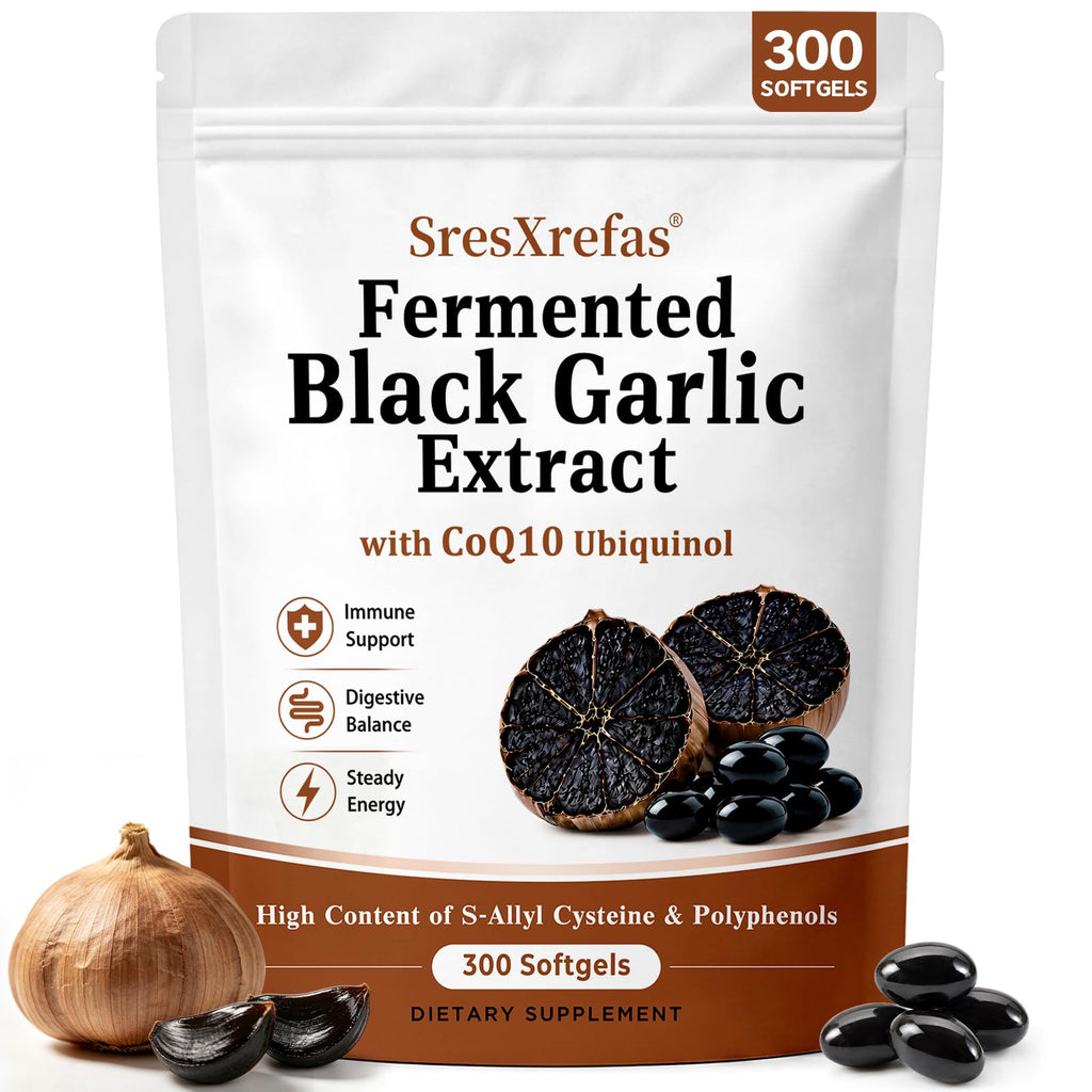 Black Garlic Extract with CoQ10, 300 Softgels I836