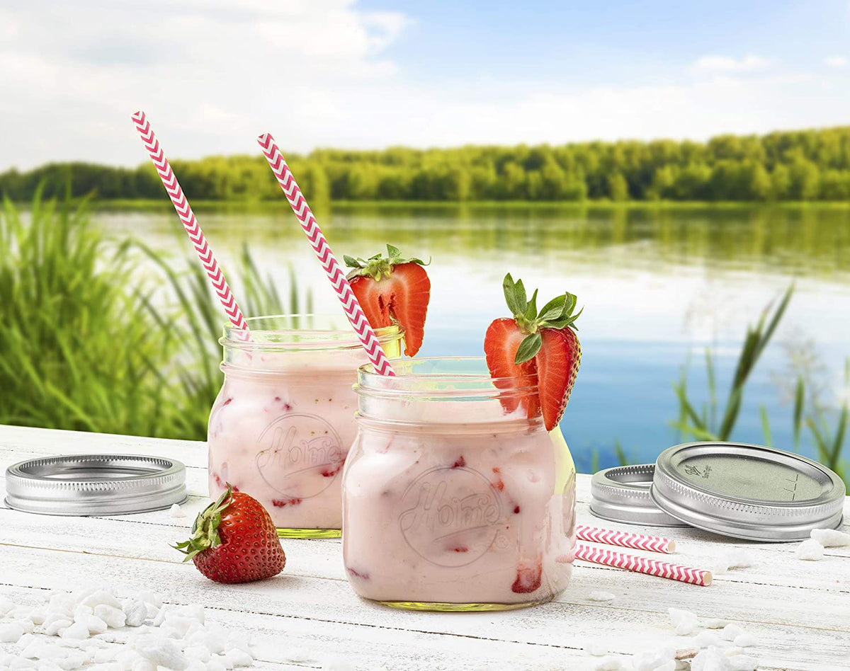 12 Pack 16Oz Wide Mouth Glass Mason Jars with Airtight Lids R200800