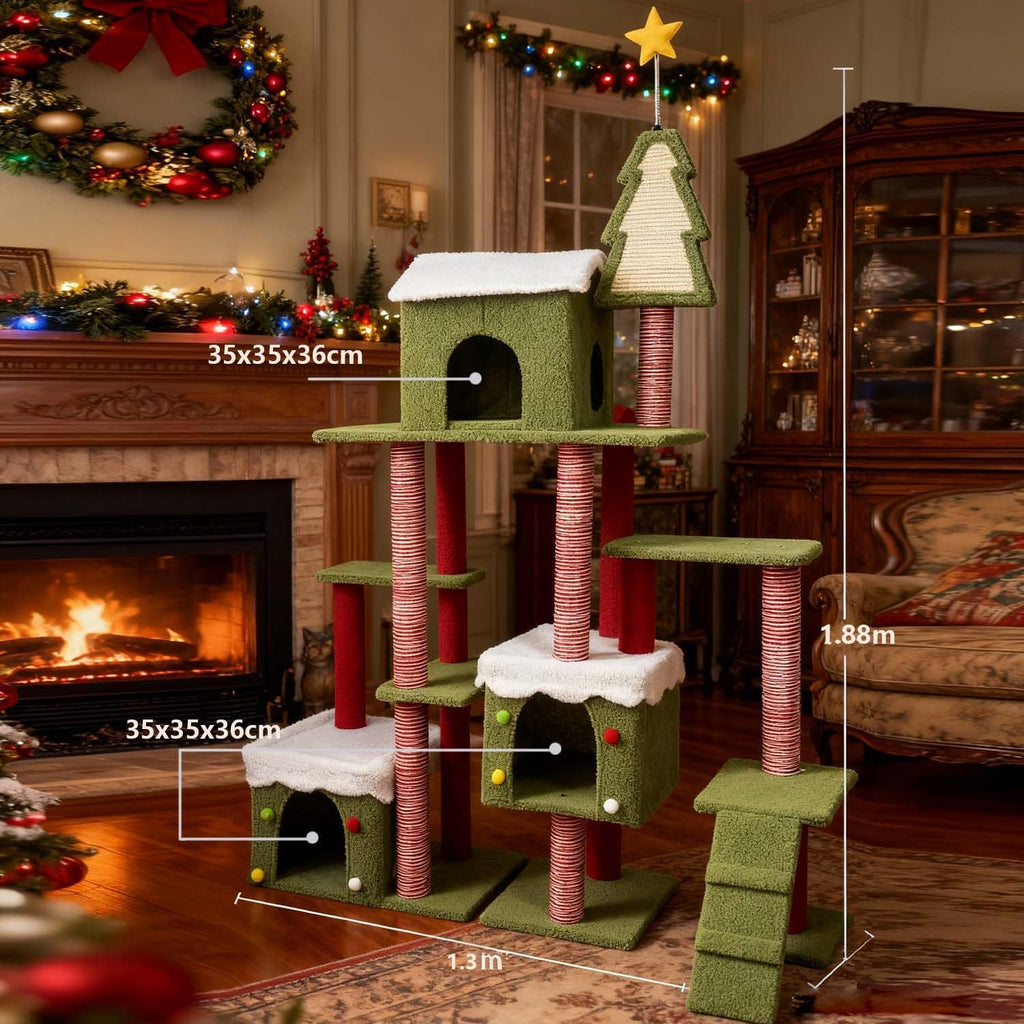 70.8" Cat Tree Tower with Scratching Post & Ladder S682