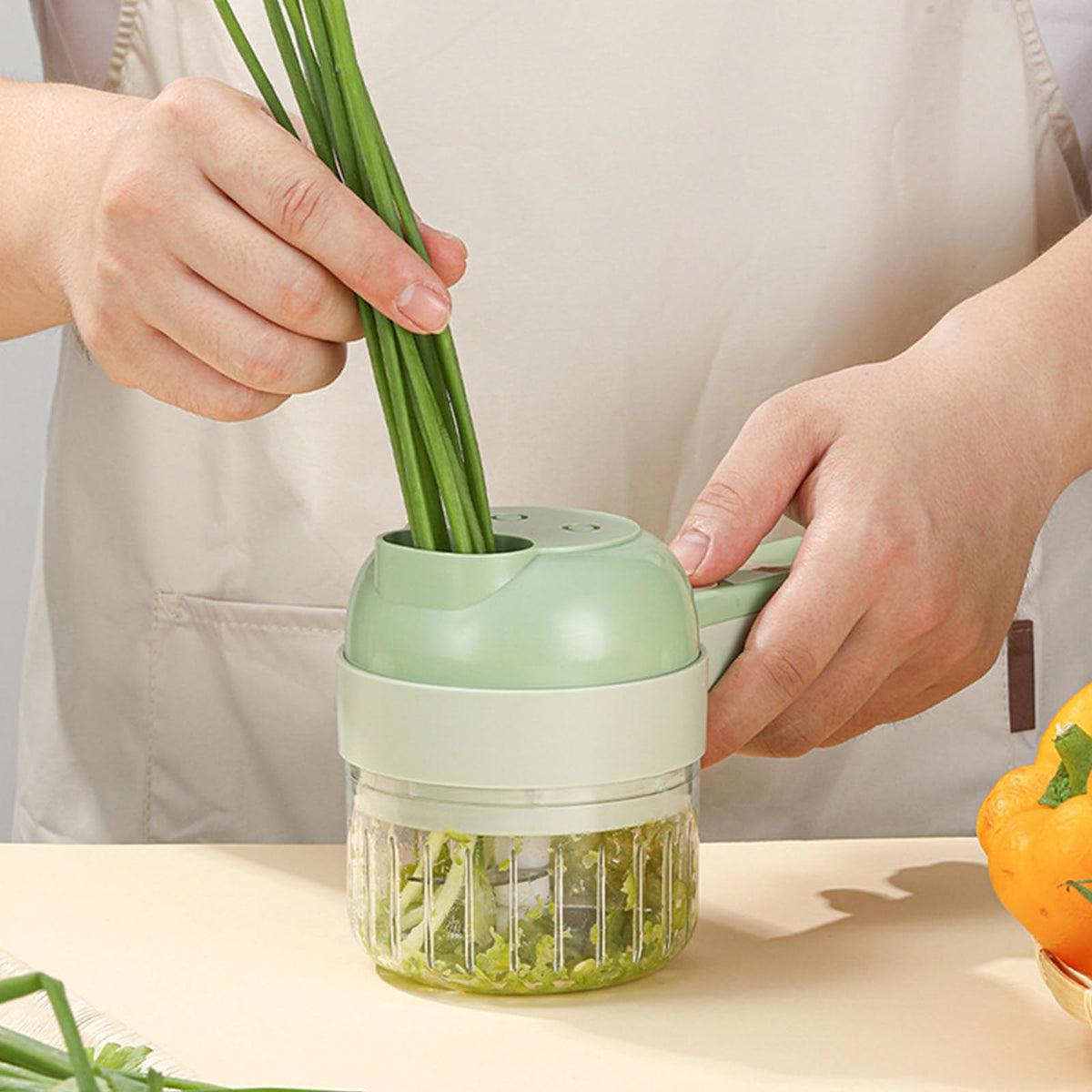 4 in 1 Handheld Electric Vegetable Cutter Set Q449752