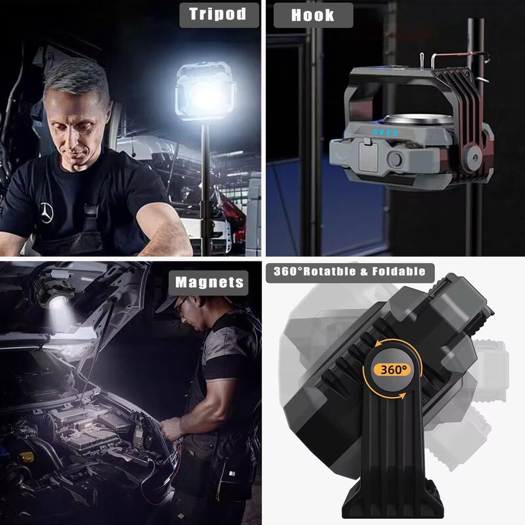 Rechargeable Magnetic COB Work Light 1500LM Waterproof Foldable N25321