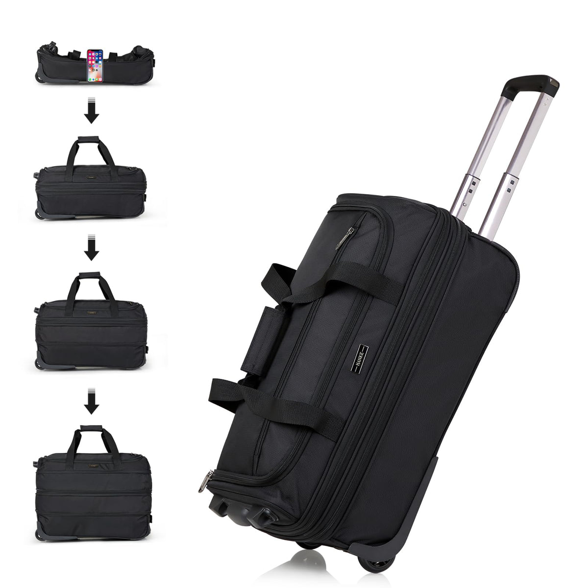 Expandable Carry On Luggage with Wheels Foldable Duffle Bag C1807