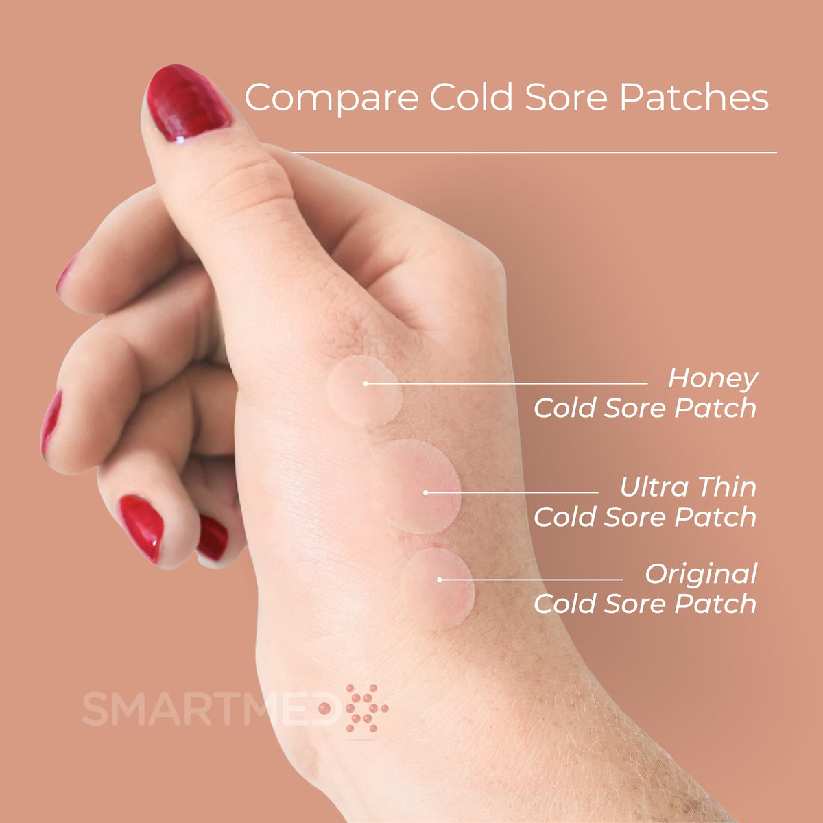 15 mm Hydrocolloid Cold Sore Patches with Lysine, Honey, Zinc & Lemon Balm, 24 Count R591722