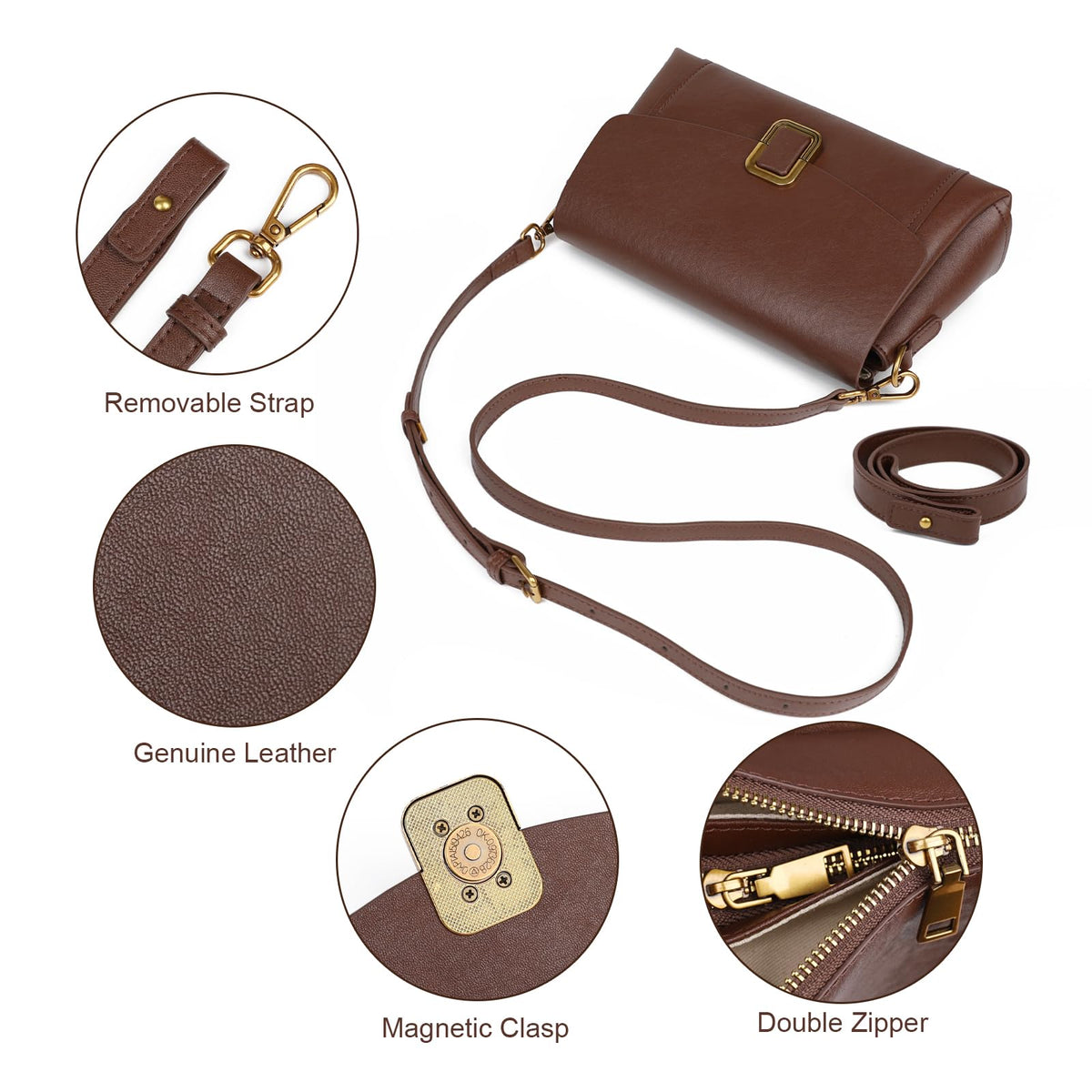 Genuine Leather Crossbody Bag Q642454