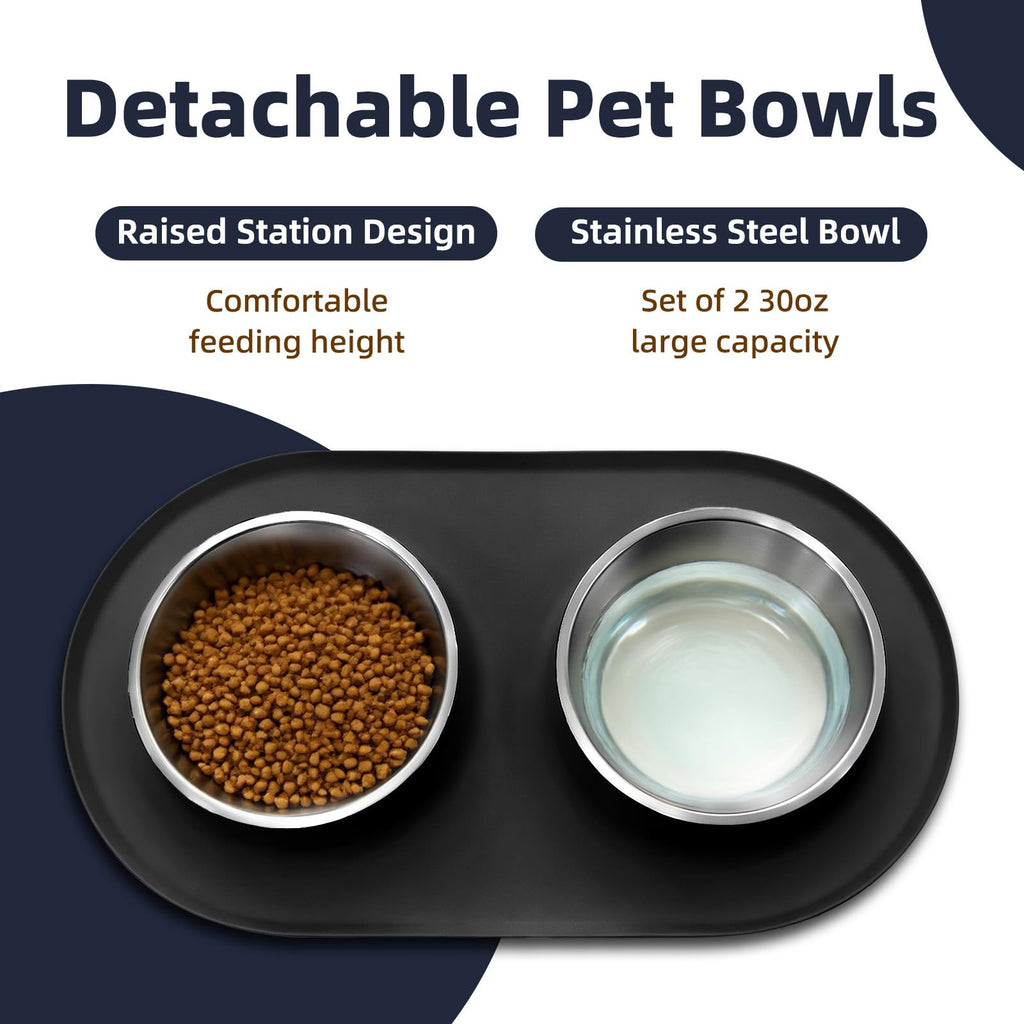Stainless Steel Cat Food Bowls with Non-Slip Mat, 1.5 Cups Each K548740